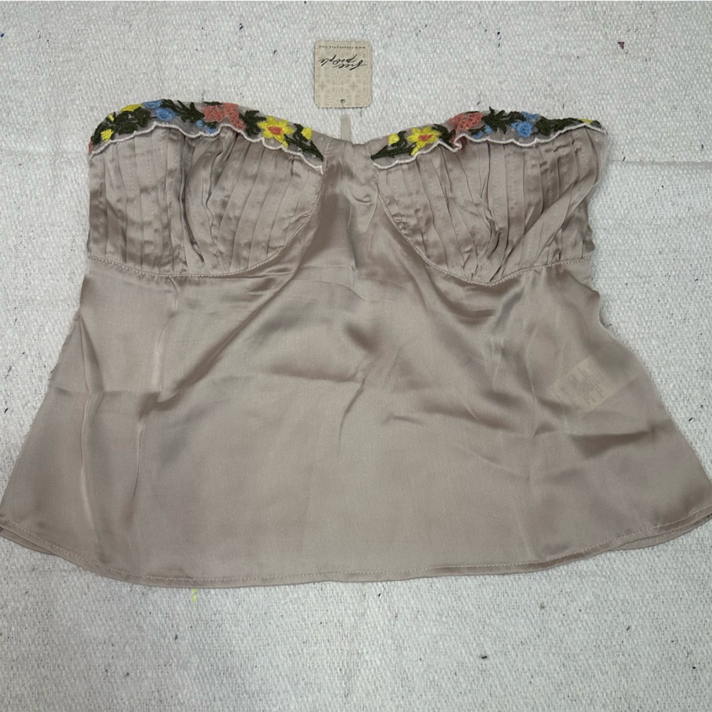 NWT Free People Ember Glow Strapless Embroidered Bustier Top - Picture 3 of 8